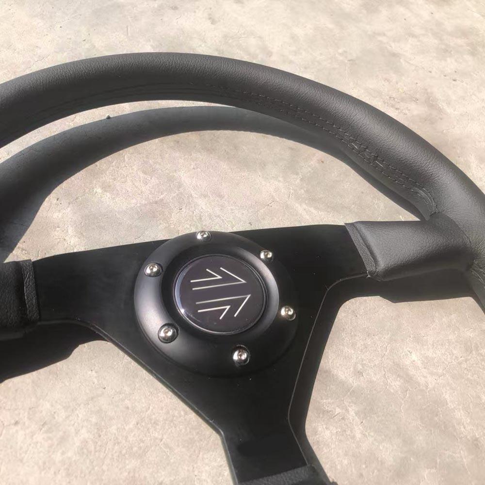 350MM Racing JDM Drift MontexxCarlo Leather Steering Wheel Rally Car Sport Sim Game Steering Wheel