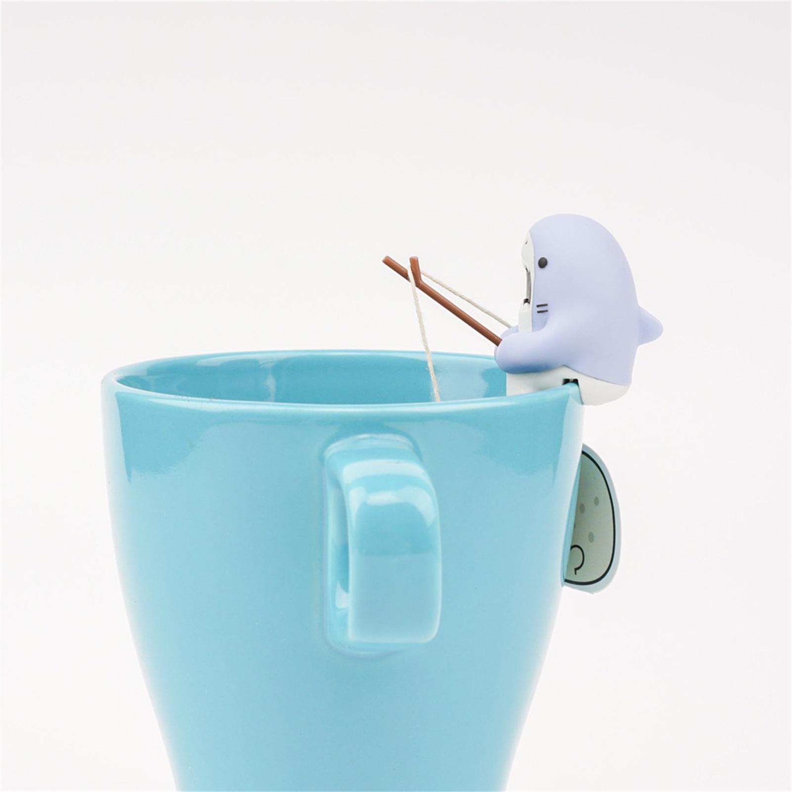 

Заварник для чая в форме акулы с нижним слотом, ПВХ, легкая очистка, красивый эластичный аксессуар для чая