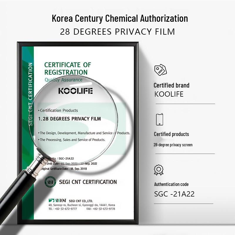 KOOLIFE Anti-Peep Tempered Glass Screen Protector for Huawei