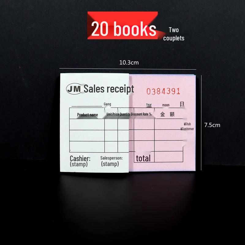 Compact Two-Part Sales Receipt/Invoice for Shoe & Clothing Stores