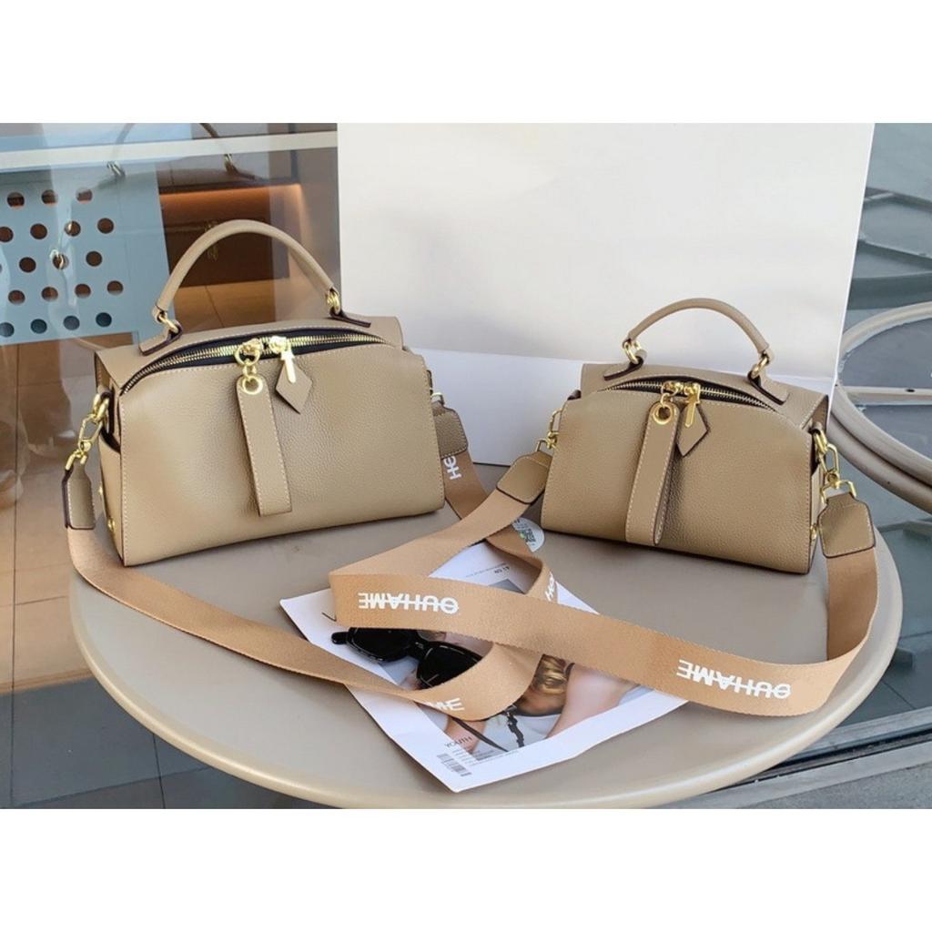2026 Neue Damen-Tasche aus echtem Leder Quadratisch Western-Stil Kissen Vielseitig Mode Handtasche Schultertasche Grenzüberschreitend