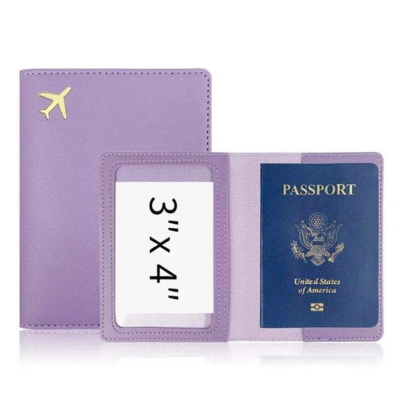 Travel Passport Cover Women Men Passport Credit Card Holder Case PU Leather Business Card Passport Wallet Travel Purse