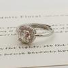 Korean-Style Rhinestone & Zircon Square Women's Ring – Simple, Luxurious Design