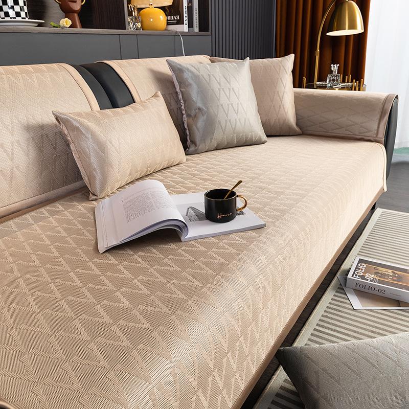 Ice Silk Sofa Cushion New  Summer Non-Slip Mat Seat Cushion Summer Living Room Leather Sofa Cover Cover Cloth Towel