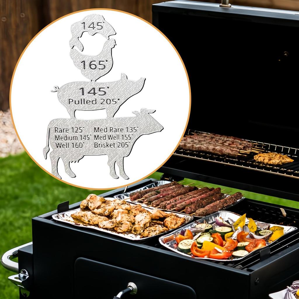 Meat Temperature Magnet for Grill & Fridge  Internal Cooking Temp Chart for Beef Pork Chicken Fish Grilling Accessories
