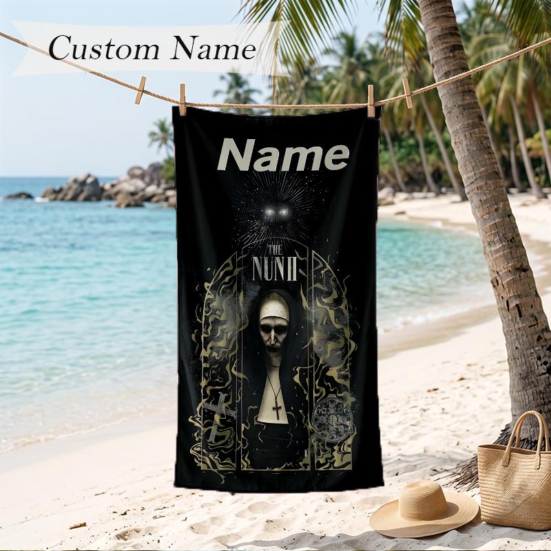The NUN Custom Name Printed Beach Towel Personalized Soft Towel For Swimming Beach Travel