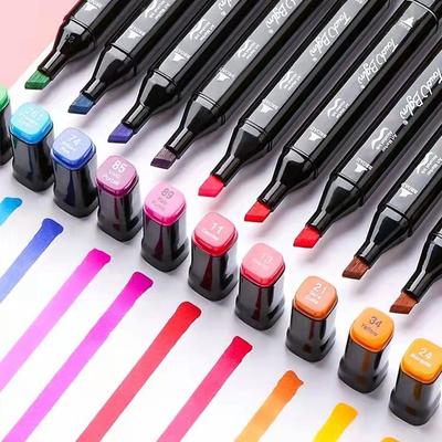 12/18/24/30/36/48/60/80 Colors Double Headed Oily Marker Set Alcohol Based Sketch Drawing Graffiti Art Marker For Manga School Art Supplies