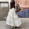 Women's French Patchwork Lace Skirt - Gray, Irregular Harajuku Style for Spring/Summer