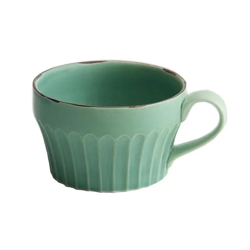 JUSTINLAU Ceramic Mug Valentine's Day Gifts Breakfast Coffee Milk Oat Cup Creative Couple Cup with Handle Home/Office Water Cups