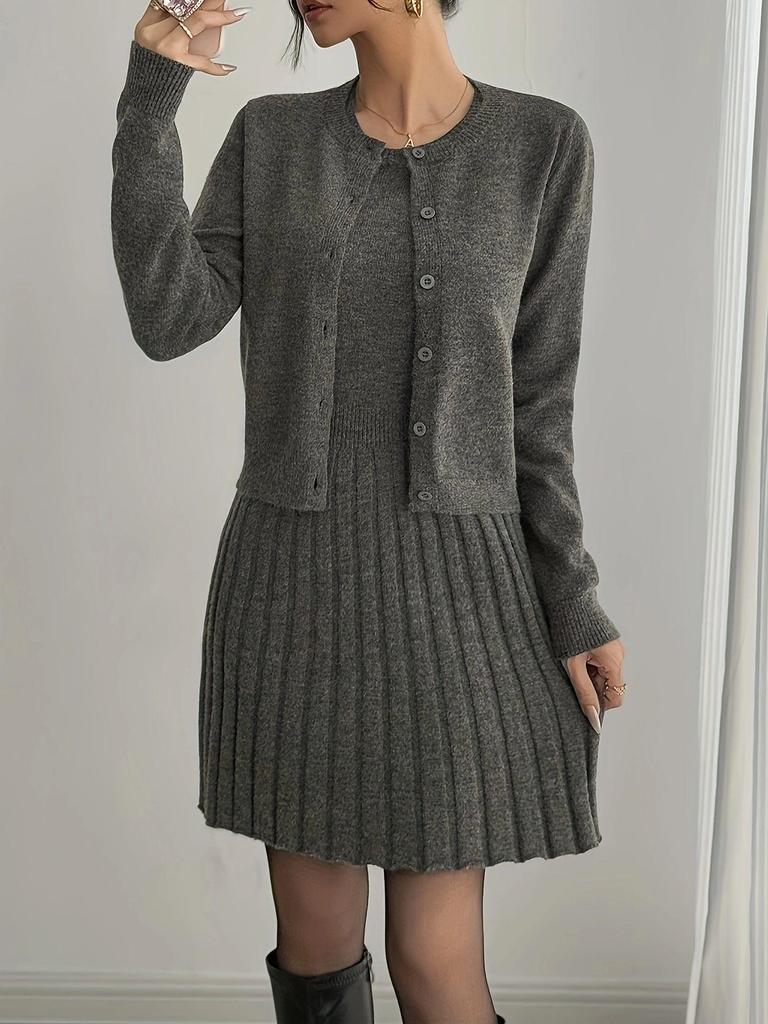 2025 Japanese & Korean Casual Knit Two-Piece Set