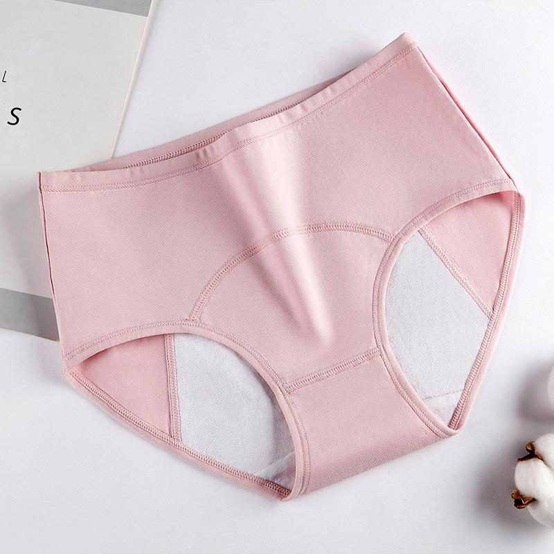 Women's Cotton Menstrual Underwear Leak Proof Period Panties High Waist Breathable Absorbent Sanitary Protection Underpants