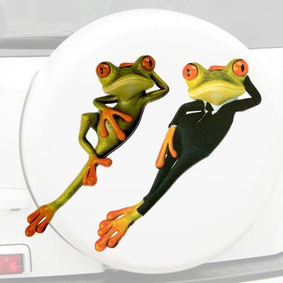 Lustiger 3D-Frosch-Autoaufkleber, kratzfest, wasserdicht, Vinyl-Aufkleber, Auto-Dekoration