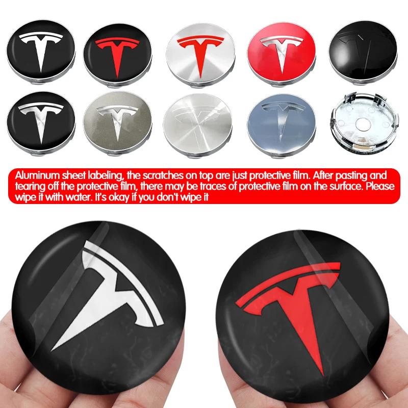 4pcs 60mm Tesla Hub Cap Center Cap Logo High Quality Sticker for Tesla Model 3 Y S X Personalized Car Sticker Car Accessories