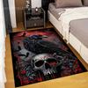Multiple Sizes Black Raven Red Background Print Carpet Rug for Living Room Bedroom Sofa Doormat Home Decor Non-slip Floor Mat