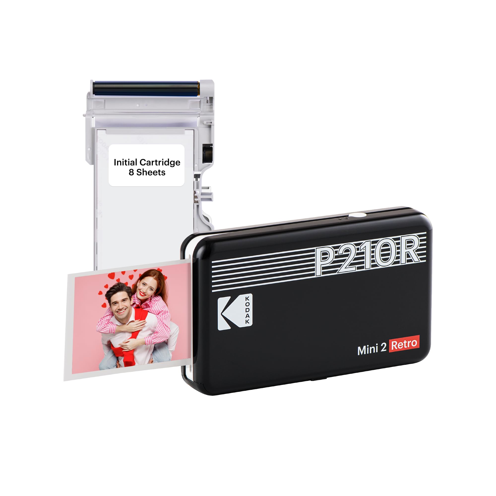 

Kodak Kodak Mini 2 Retro 4PASS Smartphone Printer 8 Printer Black Printer/Instant Printer/Instax (5.3x8.6cm) + Units,