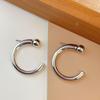 Minimalist High End Shiny Metal Hook Earrings Elegant Light Luxury Niche Versatile Cold Stud Earrings