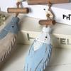 Small Fish Pendant with Hemp Rope Easy To Hang No Drilling Handmade Solid Wood Coastal Style Wall Ornament