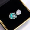 High Quality Sparkling Women's Zircon Ring Exquisite Green Water Drop Zircon Jewelry Fashion Engagement Ring