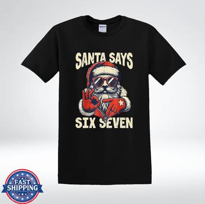 Lustiger Weihnachtsmann sagt Sechs Sieben Weihnachts-Grafik-T-Shirt