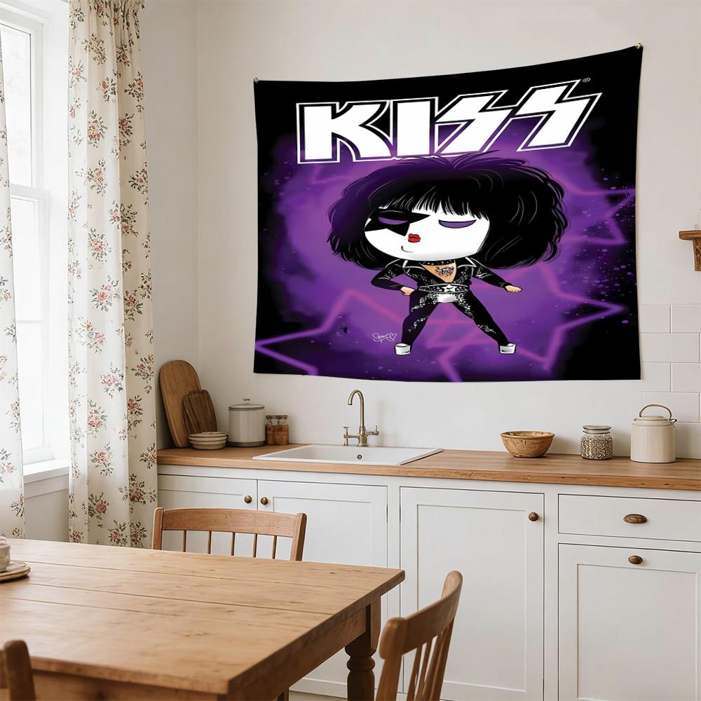 Kiss Band Rock Legends Large Wall Tapestry,Ideal for Office Backdrops, Holiday Gifts, Home Decor (Living Room, Bedroom, Dorm, Parties), and Outdoor Ce