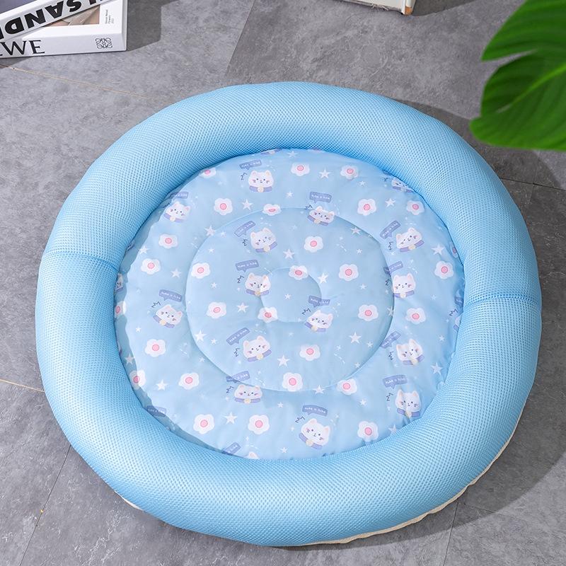 Summer Pet Dog Mat Cooling Ice Pad Dog Sleeping Round Mats For Dogs Cats Pet Kennel Top Quality Cool Cold Silk Dog Bed S-L