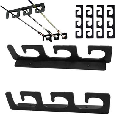 4Pcs Angelrute Halter 6-Ruten Positionen Fall-beständig Starke Tragfähigkeit Abnehmbare Wand Decke Angelrute Halter angeln Werkzeug