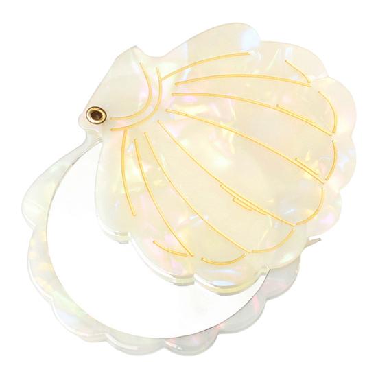 

Ракушка Макияж Легкое Зеркало Портативное Дорожное Форма Женщины Девушки Ручное Косметическое кремовый