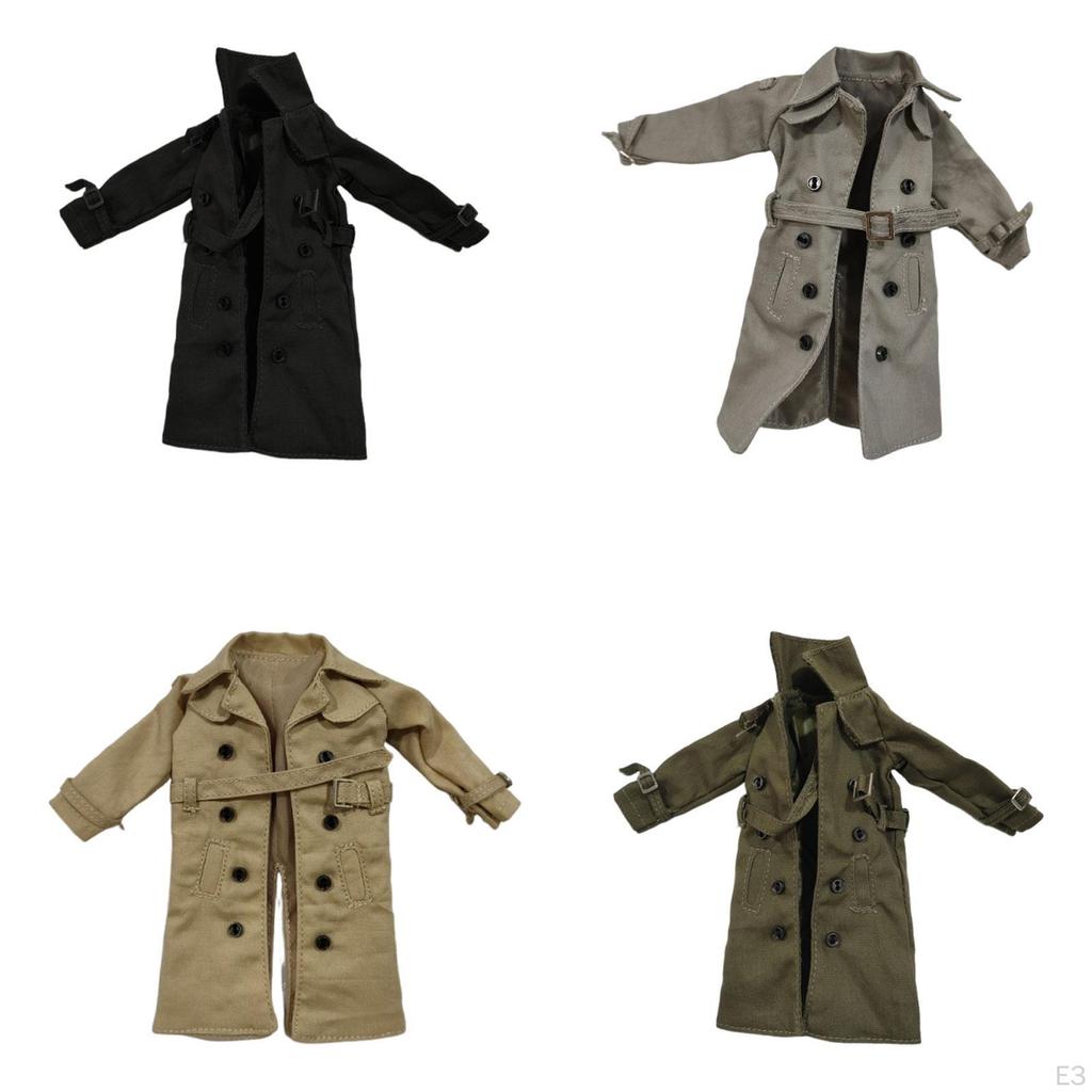 1/ Figure Cappotto da Trincea 6 pollici Abbigliamento Maschile Femminile Abbigliamento in Miniatura Vestire Bambola Mobile