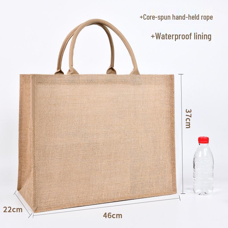 Custom DIY Hand-Painted Jute Burlap Tote Bag by MUJI