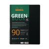 RHODIA Green Book Ring Notebook, A4+, 5x5 Grid, 160 Pages, 100% Recycled Paper, 90g/m² Paper Weight, RHODIA Cf119912