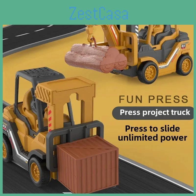 Construction Vehicle Childrens Inertia Toy Car With Accessories Container