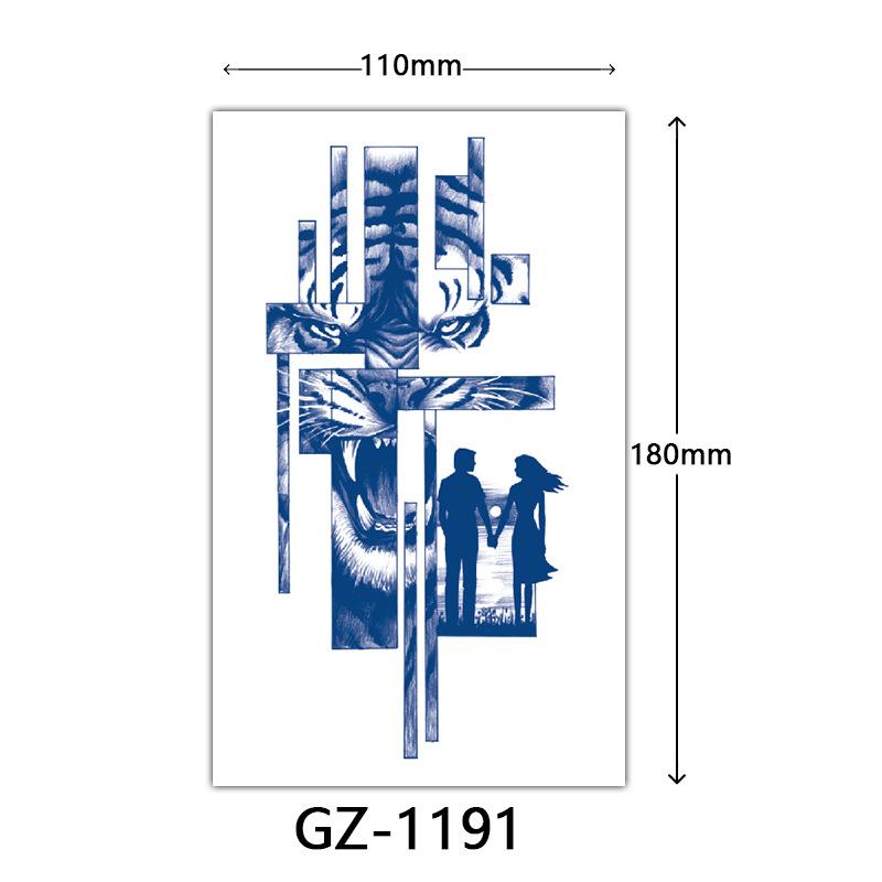 Herbal Tattoo Stickers, Juice Tattoo Stickers, Semi-Permanent English Letter Tattoo Stickers Tattoo
