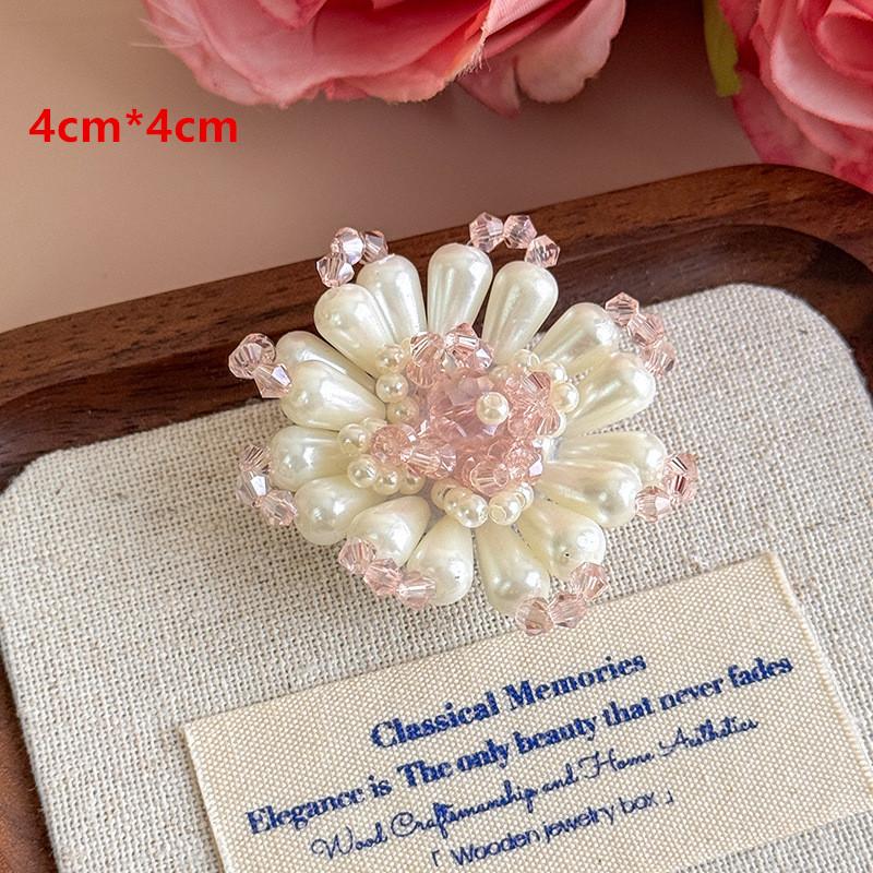 Diy Korean Beaded Flower Shoe Charms Clear Crystal Jelly Shoes Accessories Removable Clips For Sneakers Flats Sweet Decorations