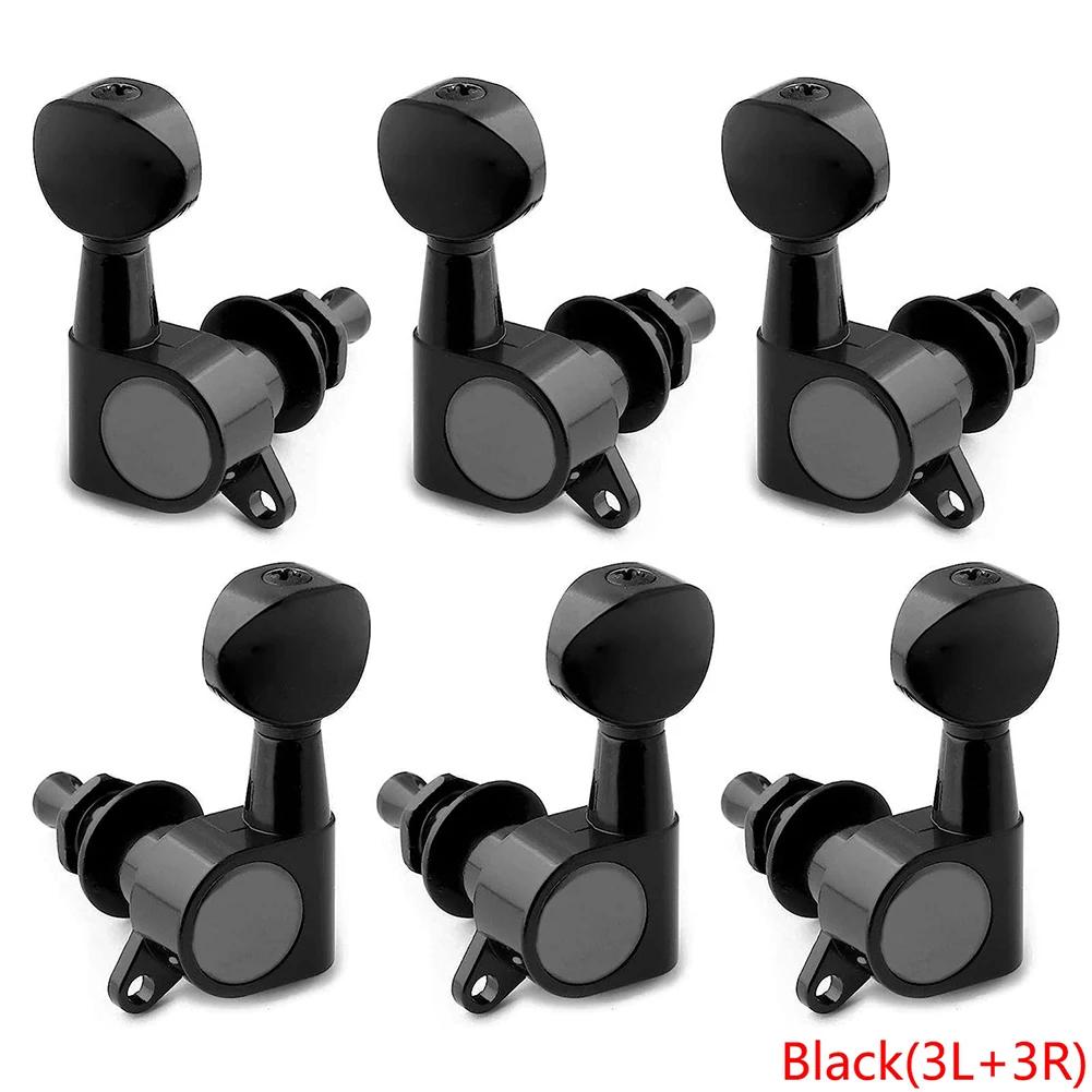6pcs Guitar Tuning Pegs Tuner Machine Heads with Logo Tuning Peg Machine Head Black Guitar Accessories guitar tuning pegs