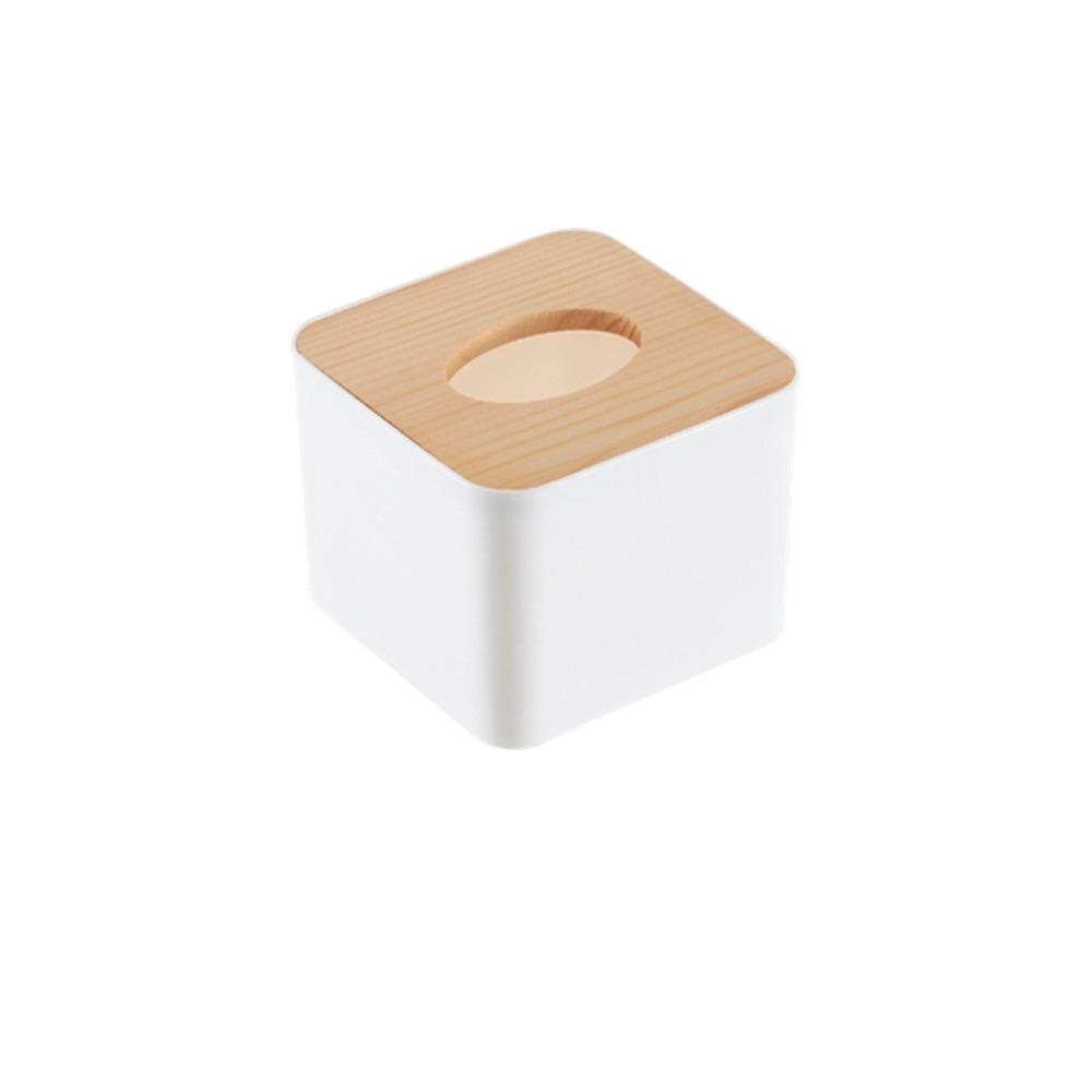 Square Tissue Box Holder Wood, PP Storage Organizer Kitchen Tissue Box Cover  Home Use