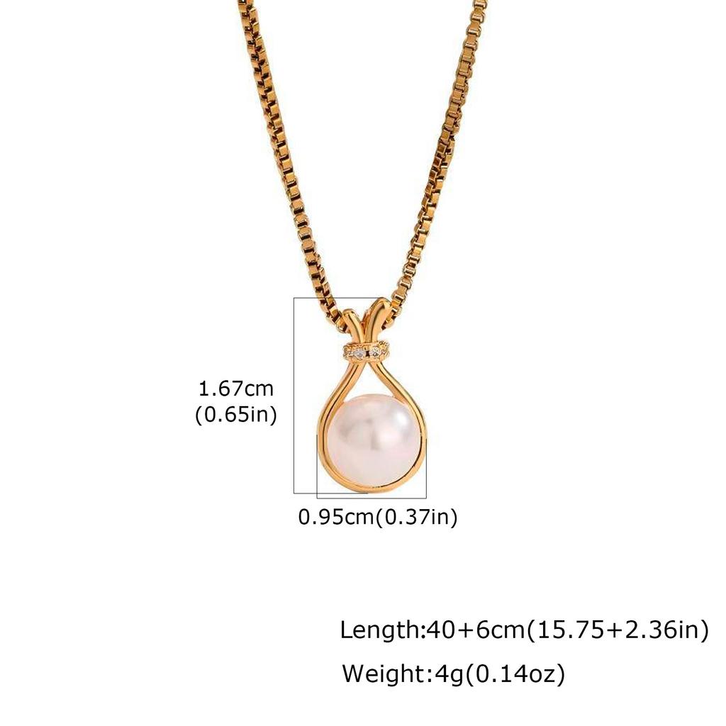 Trendy Gold Stainless Steel Faux Pearl Necklace Pendant, Minimalist Choker, Women's Party Jewelry for Dropshipping