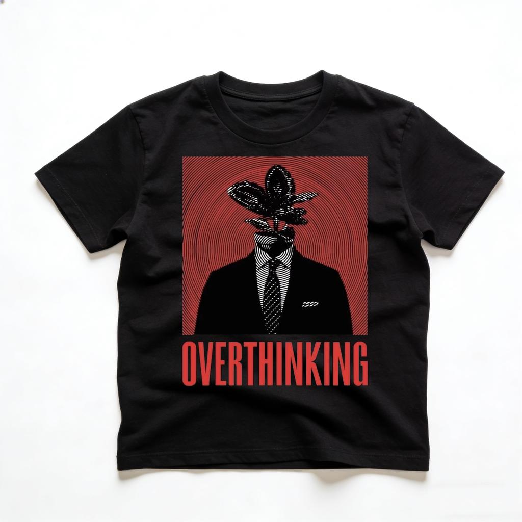 Adults and Children Who Overthink Overthinkers Whirlpool Brain Flower Healing Style Pure Cotton Short Sleeve