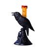 Creative Evil Black Crow Statue Glowing Candlestick LED Candles Lights Halloween Home Decorations Table Lamp Scary Ornaments