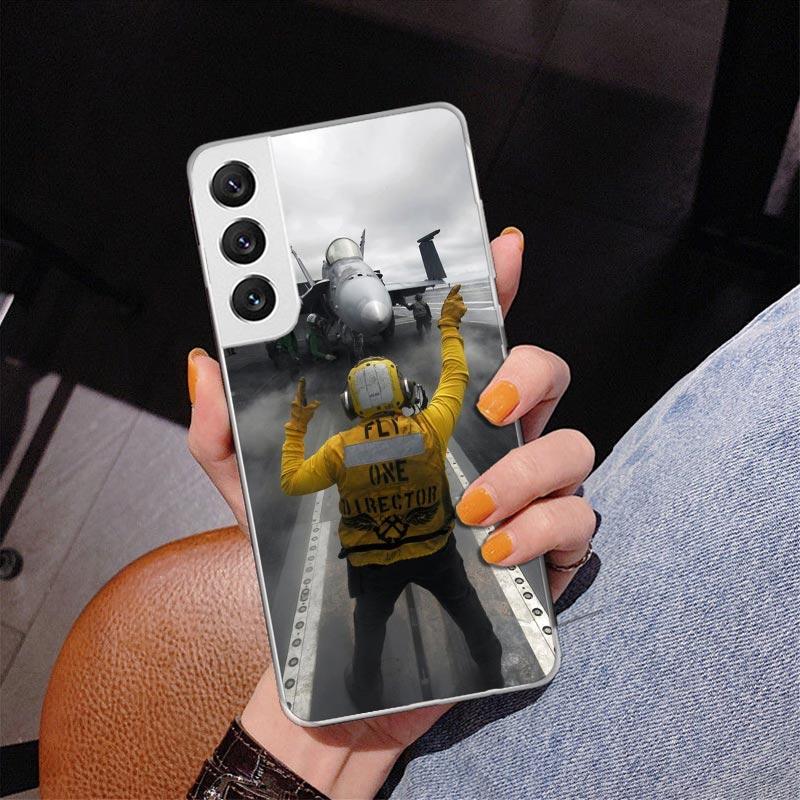 Military Aircraft Warship Fighter Phone Case For Samsung Galaxy S24 S25 Edge S26 Ultra S23 S22 S21 Plus S20 FE + Personalized Pr