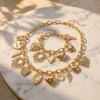 Exquisite Heart Necklace Bracelet Zircon Light Luxury Jewelry Suit Crystal Love Necklace Women