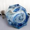 Blue and White Dragon  Pattern, Automatic Folding Umbrella, Portable and Foldable Design, 8 Ribs, a Christmas or Birthday Gift.
