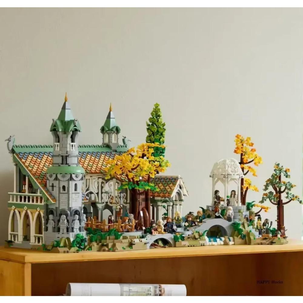 Neu In Kreative Experten Icons Film Herr der Ringe Bruchtal Schloss Modell Bausteine Stein 10316 Straßenansicht Spielzeug 6167St.