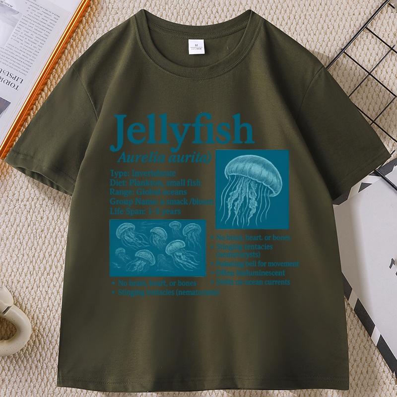 Unisexs Designer Cotton Tshirt with Jellyfish 90s Vintage Graphic Tshirts Unisex T Shirt for Clothes Short Sleeve Clothing