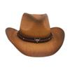 Ethnic Style Bull Head Accessories Western Cowboy Hat Premium Sense Hat Performance Hat Summer Straw Hat