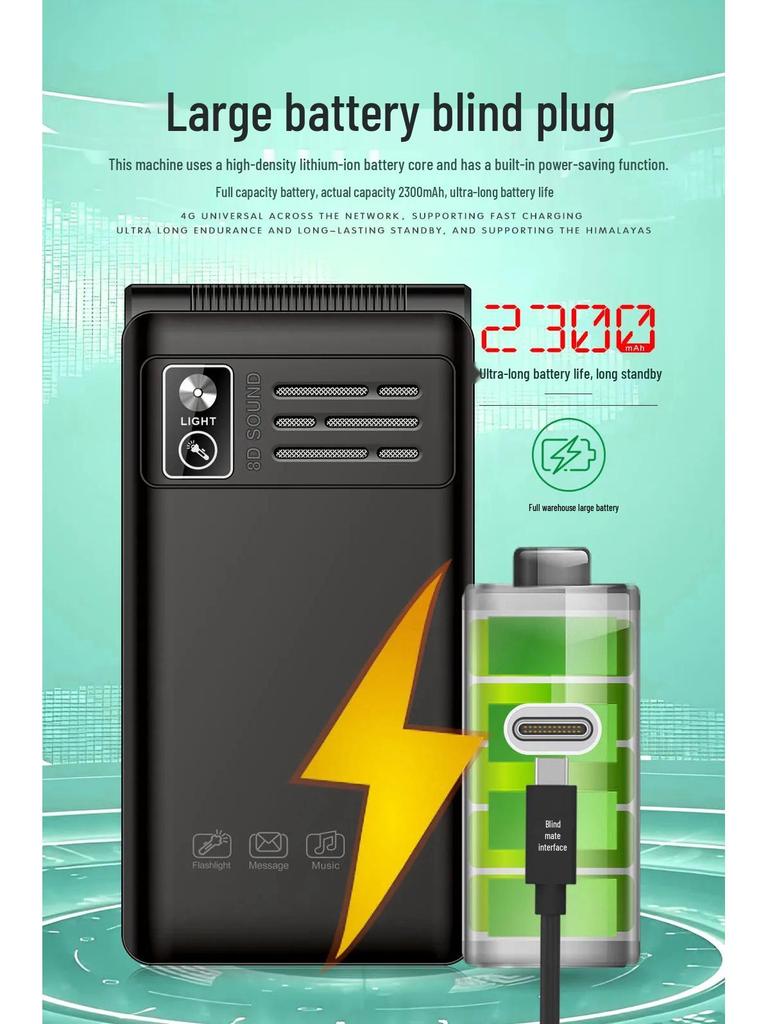 Affordable Senior Flip Phone: 4G, 2.6" Screen, Large Battery, Loud Speaker, Long Standby