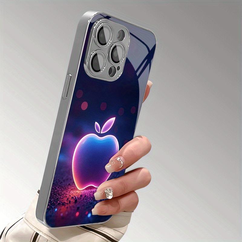 Colorful For Apple Pattern Electroplated Glass TPU Phone Case For iPhone 17 16 Pro Max 15 Pro 14 Plus 13 12 11 17 Air 16E Cover