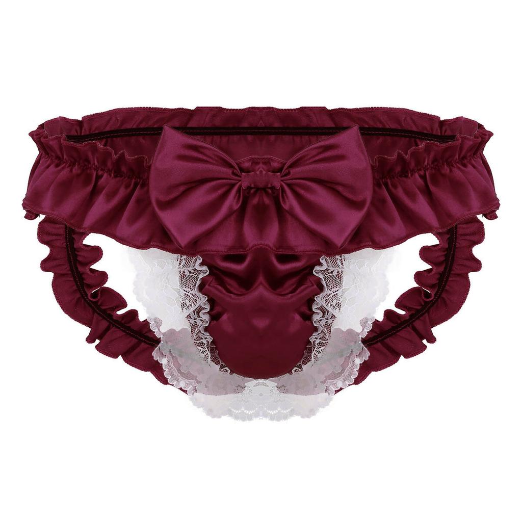 Sexy Mens Lace Briefs Open Butt Low  G-string Thong Underwear Panties