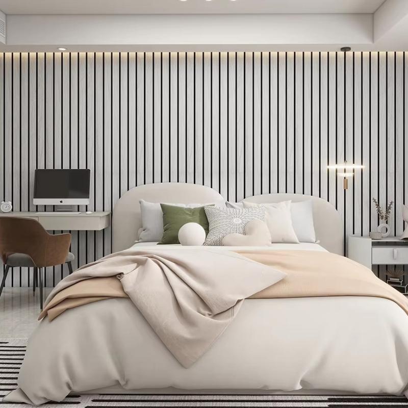 Self-Adhesive Wood Grain Wall Panels Waterproof Grille Sticker For Tv Background Living Room Bedroom Home Decor