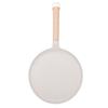 Pancake Griddle Anti Stick Coated Aluminum Alloy Flat Skillet with Wood Handle for Tortilla Roti Indian Pancake Beige