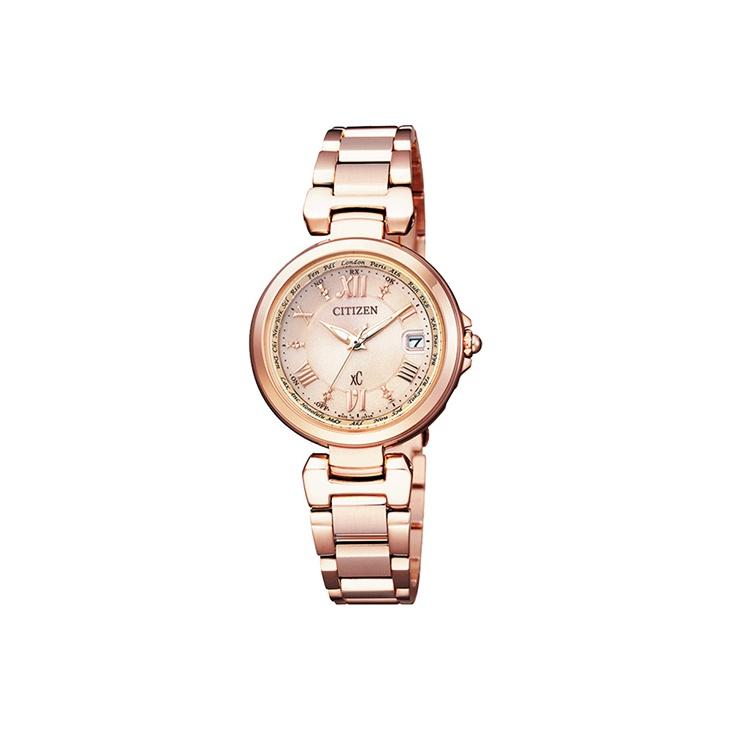 Citizen Women's Gold Eco-Drive Series Rose Watch Eco-Drive Radio-Controlled Solar Quartz Movement Stainless Steel Strap Watches Ec1032-54X
